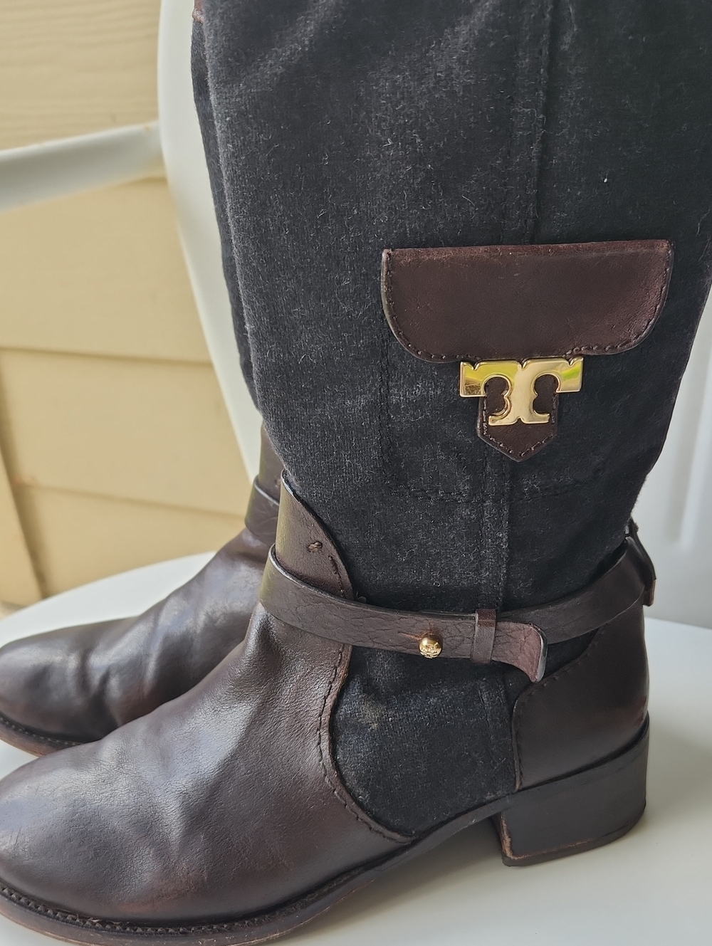 TORY BURCH Brown Leather BOOTS 7.5